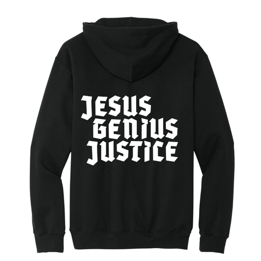 Jesus Genius Justice Unisex Hooded Sweatshirt